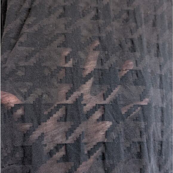 Rag & Bone Black Cotton Blend Short Sleeve Textured T-shirt Top, size M - Picture 4 of 6